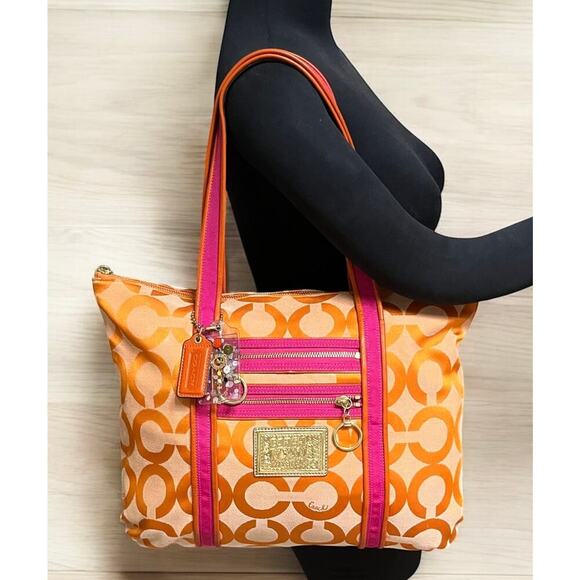 Y2K Coach 13826 Poppy OP Art Signature Tote & Large Wristlet - Picture 10 of 15